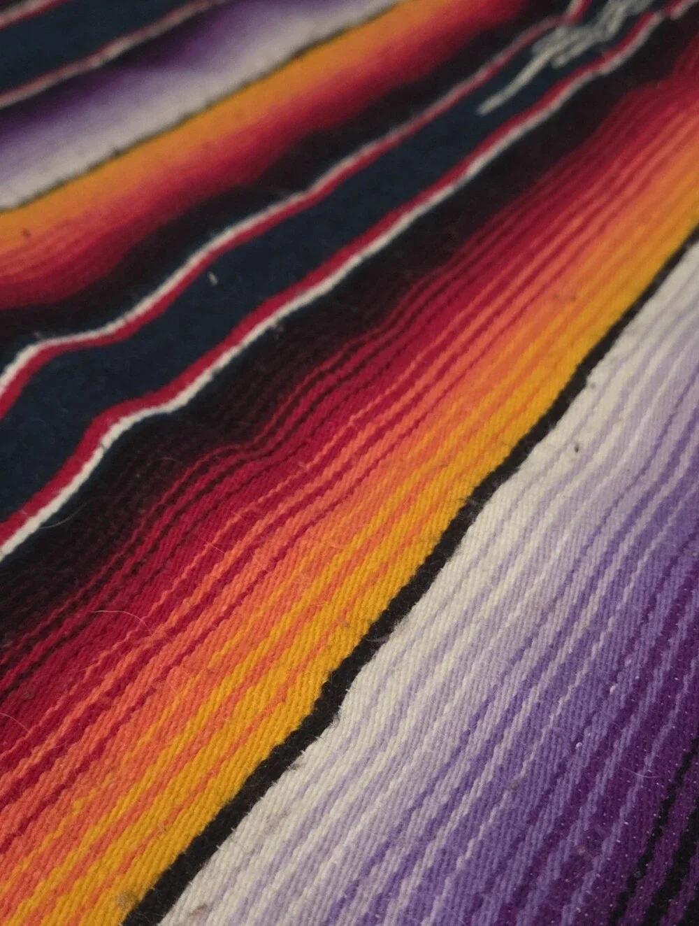 Vibrant Mexican Serape Style Throw Rug/Blanket - Multi Color